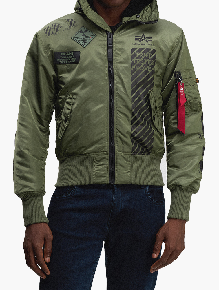 MyRunway | Shop Alpha Industries Green Radioactive Zip Through